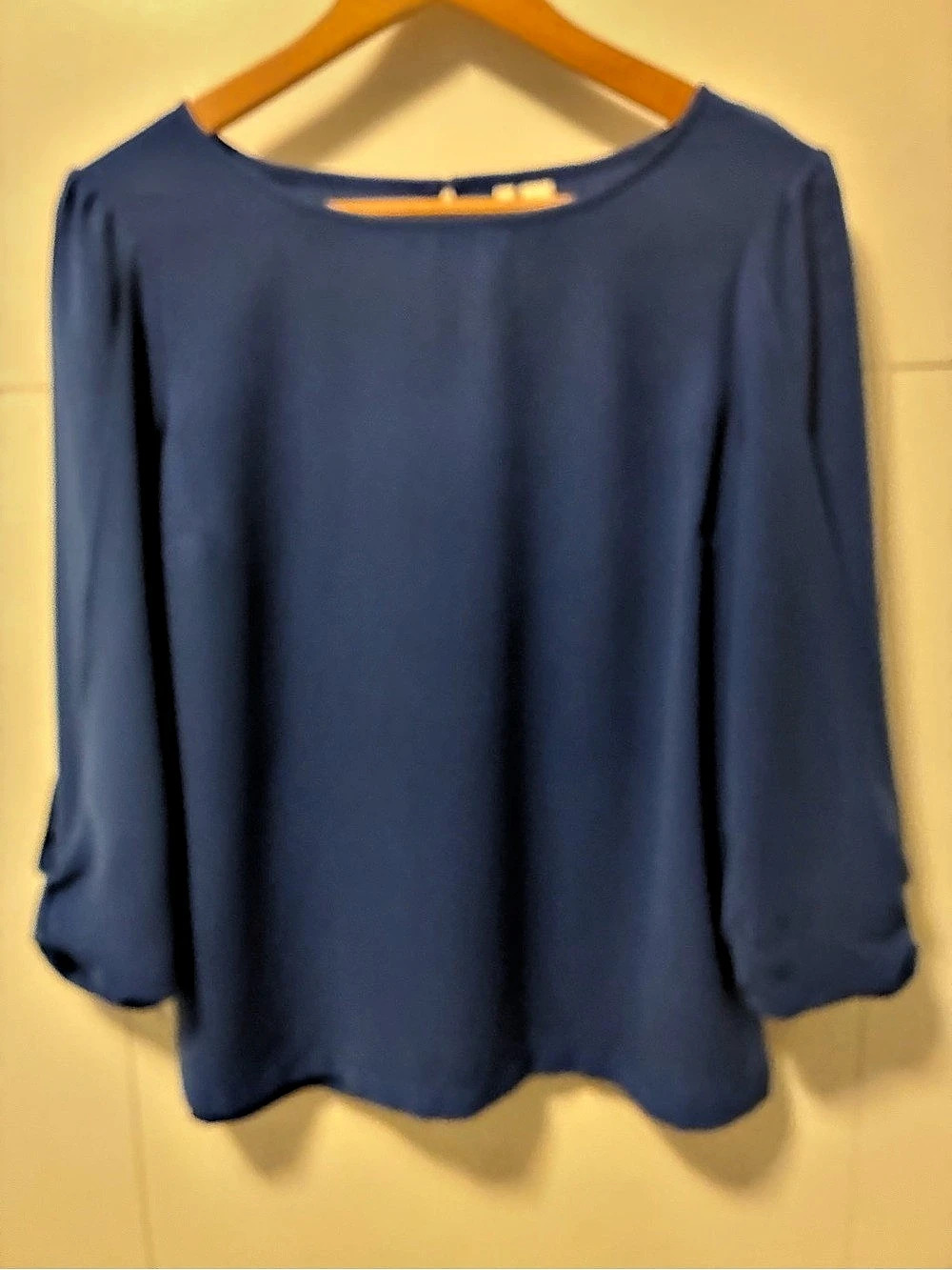 Lauren Conrad Royal Blue 3/4 Length Sleeve Blouse Size Small Like New